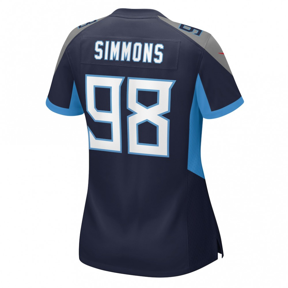 Jeffery Simmons Tennessee Titans Nike Women's Alternate Game Jersey - Navy-GridironStore